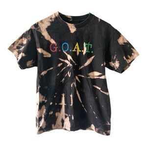 Bleach Dyed G.O.A.T. Graphic Tee Size Medium @all Brand